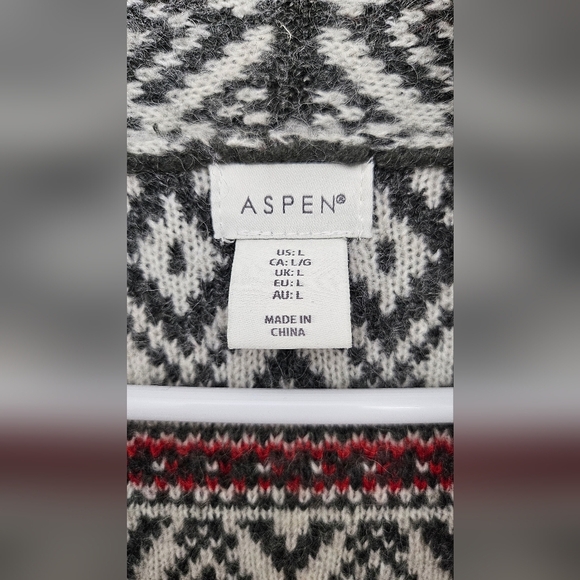 Aspen Sweater Large Women’s Cardigan Nordic Wool Blend Pockets - Picture 5 of 7